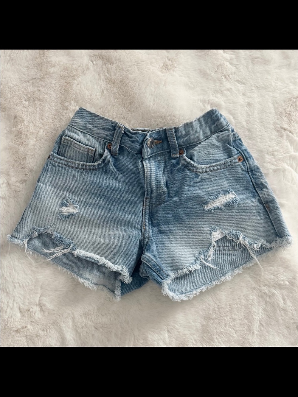 Zara Kids Distressed Denim Shorts - 6 Years